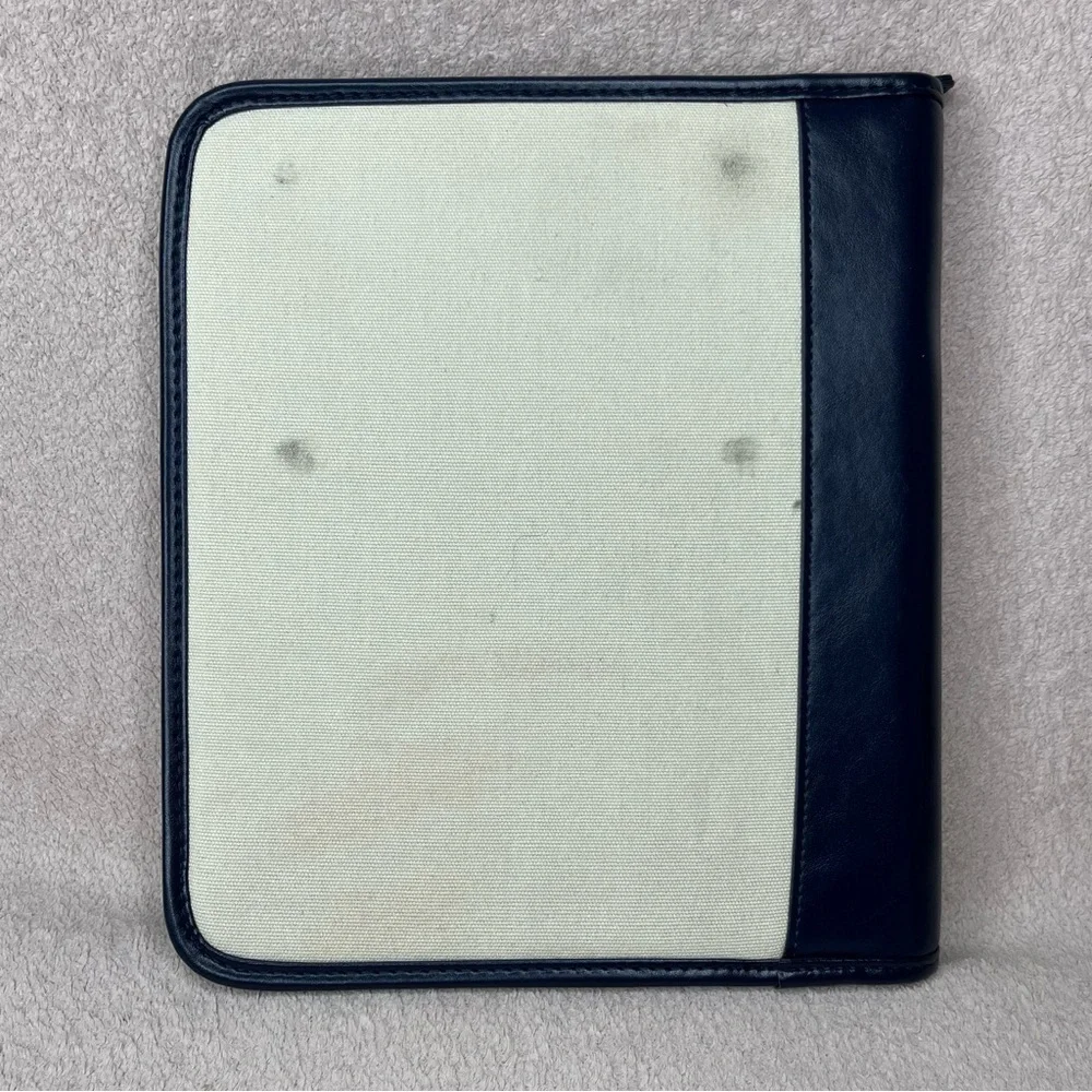 Abound by Marriott Canvas/Leather Concierge Organizer Folder Binder-Navy/Cream